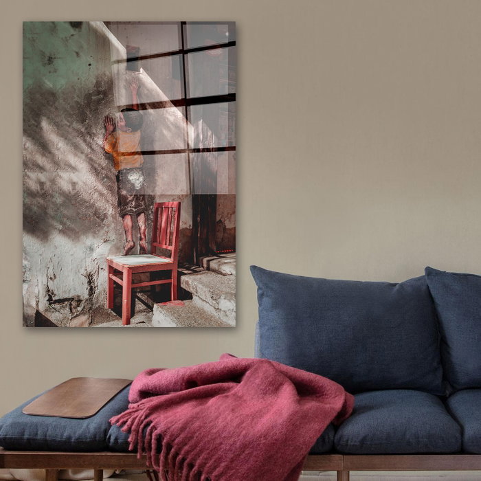 Wallity Cuadro decorativo de cristal templado Banksy 1888 - 70 x 100 cm